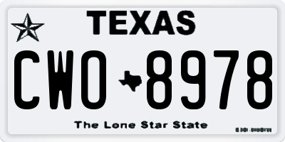 TX license plate CWO8978