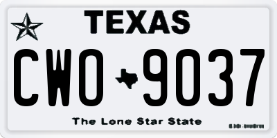TX license plate CWO9037