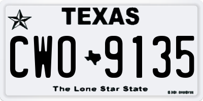 TX license plate CWO9135