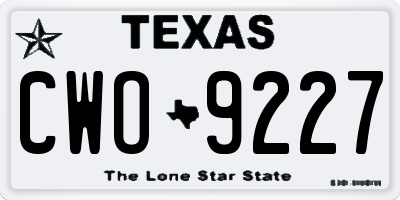 TX license plate CWO9227