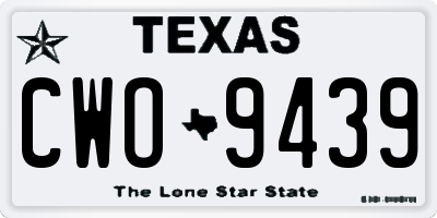 TX license plate CWO9439