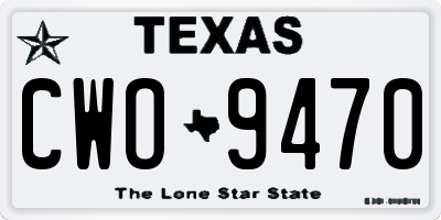 TX license plate CWO9470