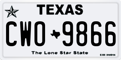 TX license plate CWO9866