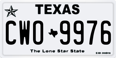 TX license plate CWO9976