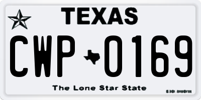 TX license plate CWP0169