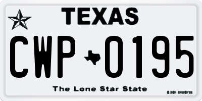 TX license plate CWP0195