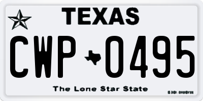 TX license plate CWP0495