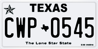 TX license plate CWP0545