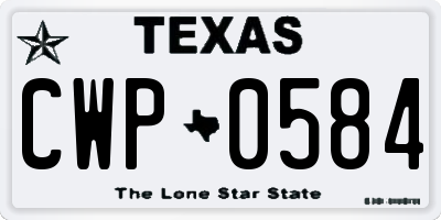 TX license plate CWP0584