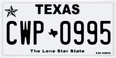 TX license plate CWP0995