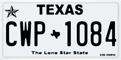 TX license plate CWP1084