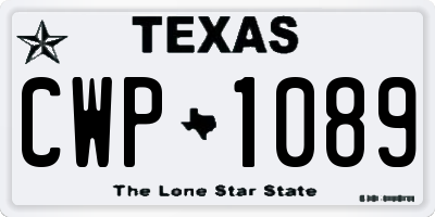 TX license plate CWP1089