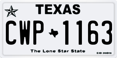 TX license plate CWP1163
