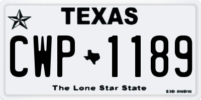 TX license plate CWP1189