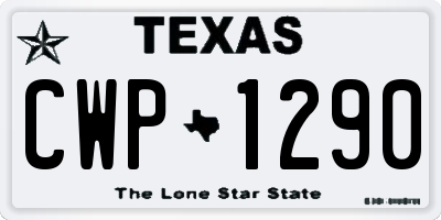 TX license plate CWP1290