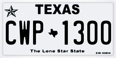 TX license plate CWP1300