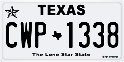 TX license plate CWP1338