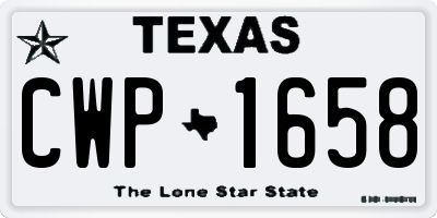 TX license plate CWP1658