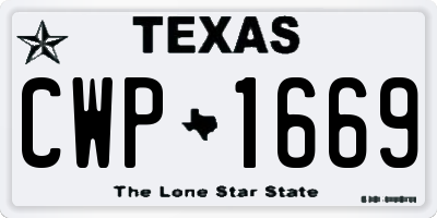 TX license plate CWP1669