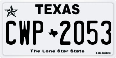 TX license plate CWP2053