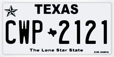 TX license plate CWP2121