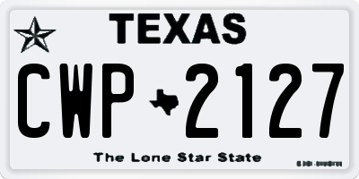 TX license plate CWP2127