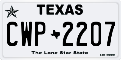 TX license plate CWP2207