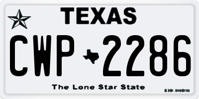 TX license plate CWP2286