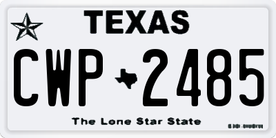 TX license plate CWP2485