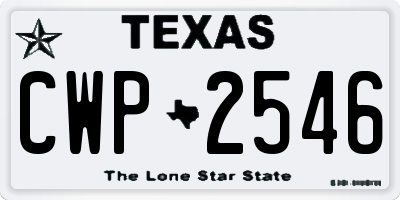 TX license plate CWP2546