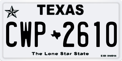 TX license plate CWP2610