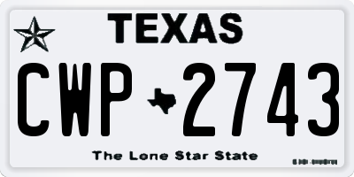TX license plate CWP2743