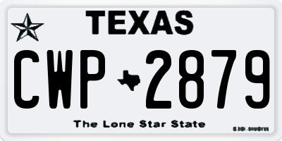 TX license plate CWP2879