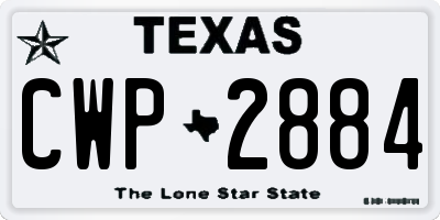 TX license plate CWP2884