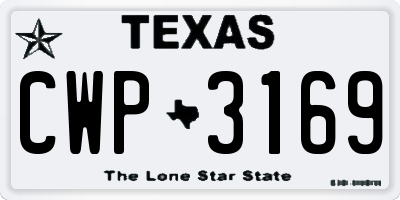 TX license plate CWP3169