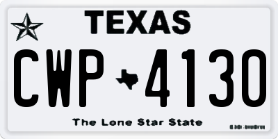 TX license plate CWP4130