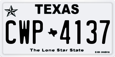 TX license plate CWP4137