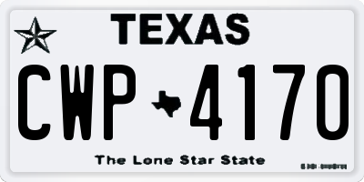 TX license plate CWP4170