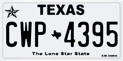 TX license plate CWP4395