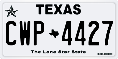 TX license plate CWP4427