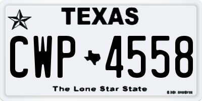 TX license plate CWP4558