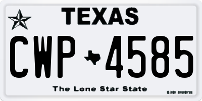 TX license plate CWP4585