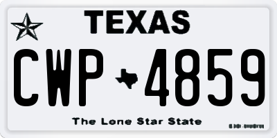 TX license plate CWP4859