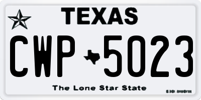 TX license plate CWP5023