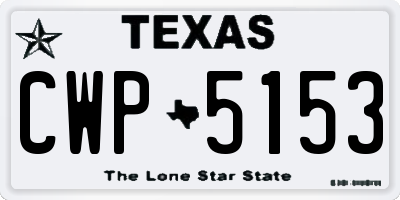 TX license plate CWP5153