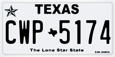 TX license plate CWP5174