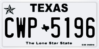 TX license plate CWP5196
