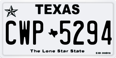 TX license plate CWP5294