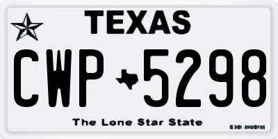 TX license plate CWP5298