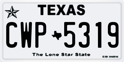 TX license plate CWP5319